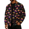 thumbnail image 1 of Mens Halloween Corduroy Jacket Lapel Collar Button Down Shirt With Pockets Long Sleeve Pumpkin Ghost Print Loose Fit Fall Winter Shacket Jackets, 1 of 6