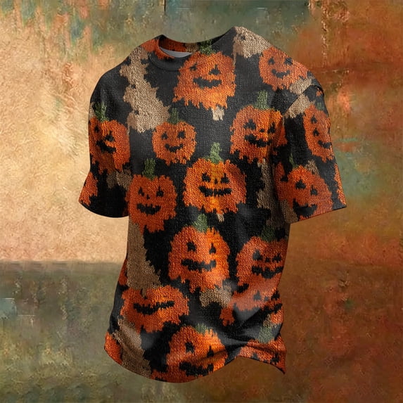 Mens Halloween Costume Halloween Tshirts Round Neck Short Sleeve Holiday Halloween Tee Shirts