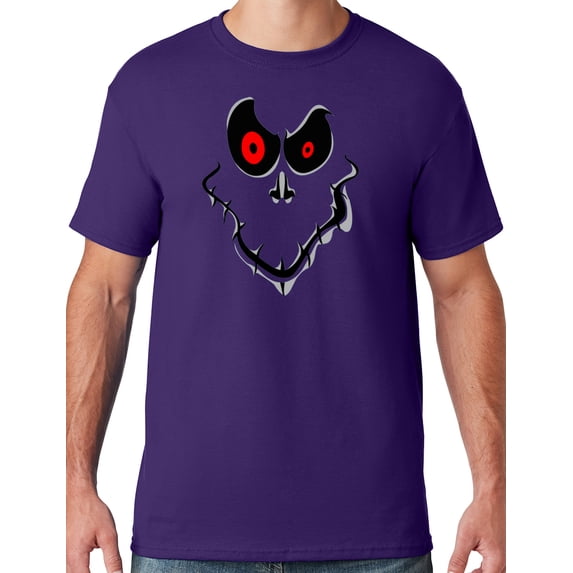 Mens Halloween Ghost Face Scary T-shirt, 5XL Deep Purple