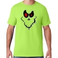 thumbnail image 1 of Mens Halloween Ghost Face Scary T-shirt, Small Neon Green, 1 of 3
