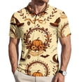 thumbnail image 1 of Mens Halloween Golf Polo T Shirts for Men, Spooky Spiderweb Printed Loose Tops Adult Halloween Costume for Men Streetwear, 1 of 4