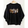 thumbnail image 1 of Mens Halloween Graphic long-sleeved Pumpkin Candy Corn Design Round Neck Comfort Cotton Top Black S-3XL, 1 of 6