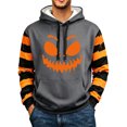 thumbnail image 1 of Mens Halloween Pumpkin Face Hoodies Funny Holiday Sweatshirts Dark Gray-W01 XXXXL, 1 of 4