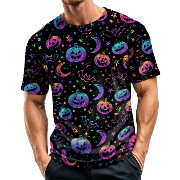 Mens Halloween Shirt Crewneck Halloween Graphic Tees Short Sleeve Tops Casual Halloween Shirts Costumes for Men