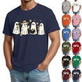 thumbnail image 1 of Mens Halloween Shirts Spider Bat Print Crew Neck Cute T-Shirt Candy Graphic Short Sleeve Scary Casual Costumes M, 1 of 5