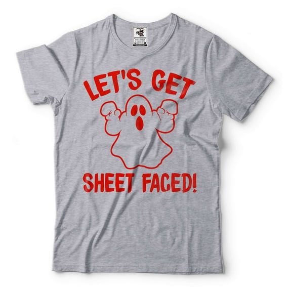 Mens Halloween T-shirt Halloween Ghost Shirt Funny Ghost Shirt Halloween Humorous Shirts (Small Grey)