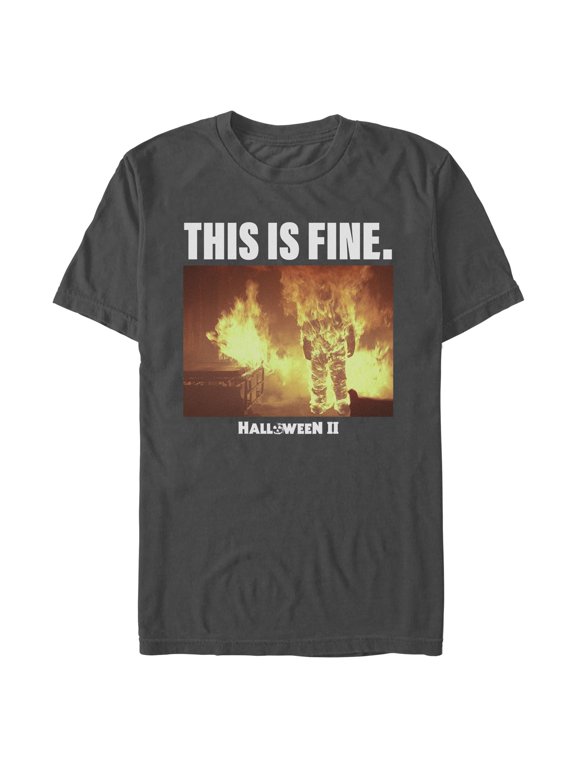 Mens Halloween This Is Fine Short Sleeve T-Shirt