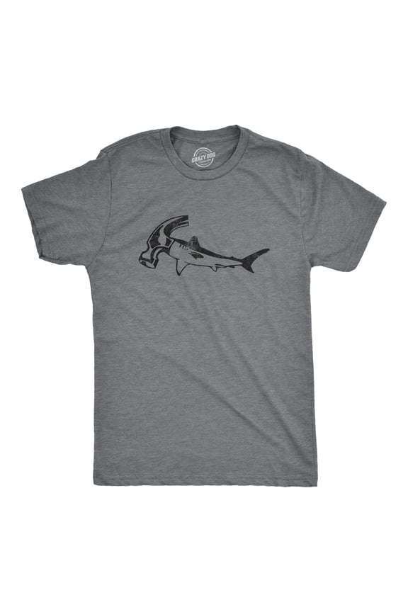Mens Hammer Head Shark T Shirt Funny Shark Week Tool Joke Tee for Guys Graphic Tees