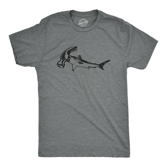 Mens Hammer Head Shark T Shirt Funny Shark Week Tool Joke Tee for Guys Graphic Tees