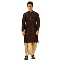 Mens Handmade Art Silk Loop Button Designer Kurta Dhoti Set/Mens Indian Sherwani