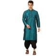 thumbnail image 1 of Mens Handmade Art Silk Loop Button Designer Kurta Dhoti Set/Mens Indian Sherwani, 1 of 3