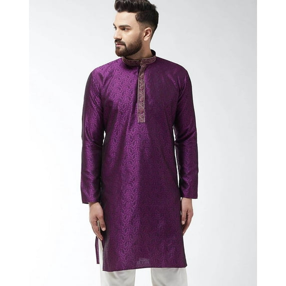 Mens Handmade Desginer Silk Blend Indian Bollywood Ethnic Wear Kurta