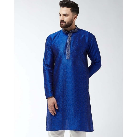 Mens Handmade Desginer Silk Blend Indian Bollywood Ethnic Wear Kurta