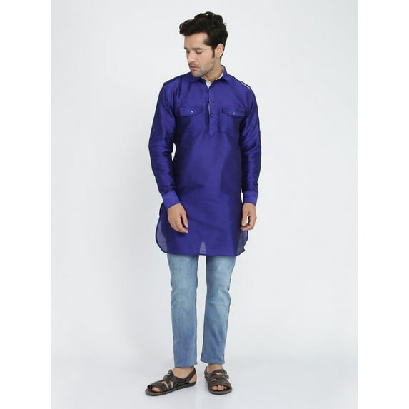 Mens Handmade Desginer Silk Blend Indian Bollywood Ethnic Wedding Wear Kurta