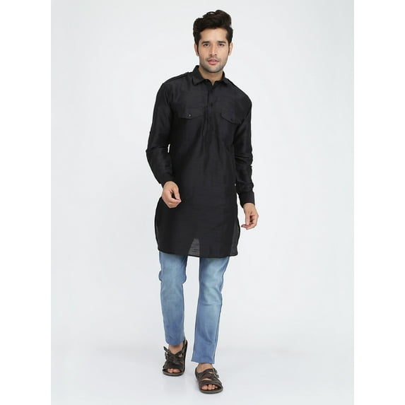 Mens Handmade Desginer Silk Blend Indian Bollywood Ethnic Wedding Wear Kurta