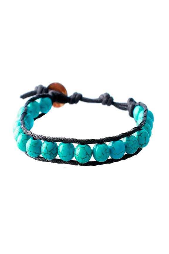 Mens Handmade Natural Stones Bracelet with Adjustable Cord, Uluwati Swell