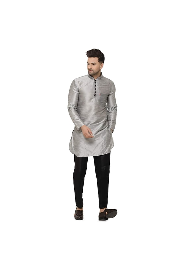 Mens Handmade Silk Blend Festive Kurta With Trouser Style Ethnic Pants Bottoms