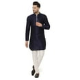 thumbnail image 1 of Mens Handmade Silk Blend Festive Kurta With Trouser Style Ethnic Pants Bottoms, 1 of 2