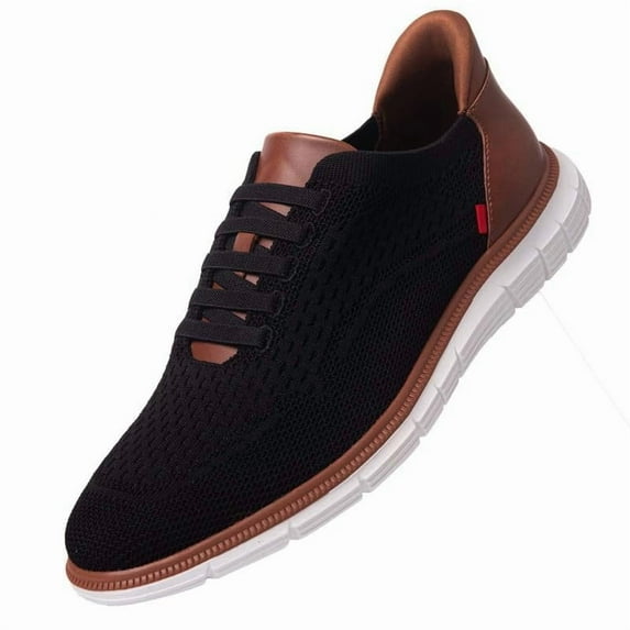 Mens Hands Free Slip On Casual Dress Sneakers Mesh Oxfords Comfortable Lightweight Breathable Walking Shoes Black 10.5