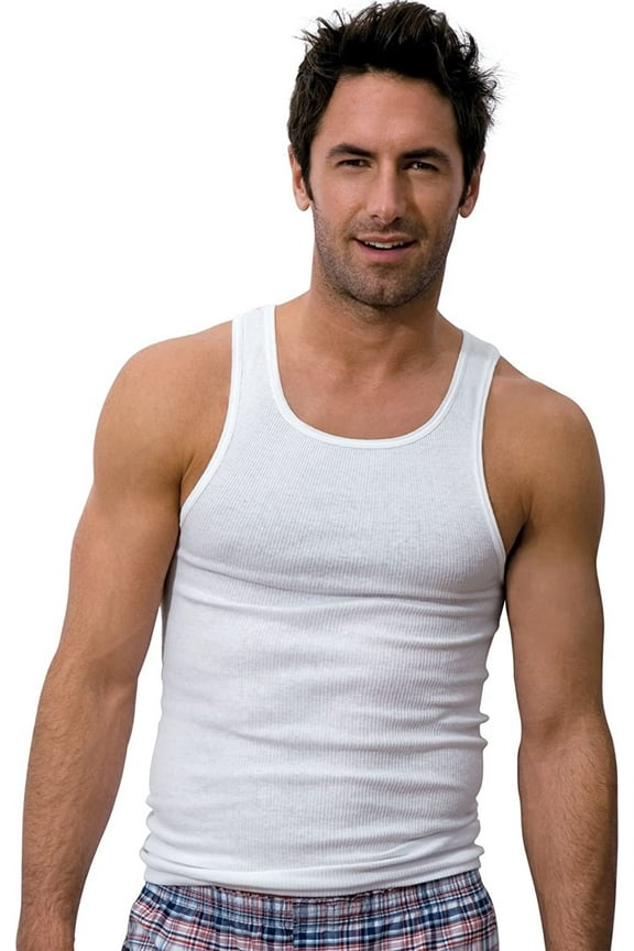 Mens Hanes 6 Pack Classics A-Shirt Undershirts - 7990P6 White X-Large