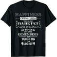 thumbnail image 1 of Mens Happiness can be found even in the darkest of times Black Casual T-Shirt, 1 of 5