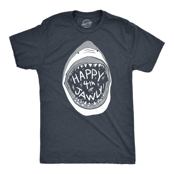 Mens Happy 4th of Jawly T Shirt Funny 4th of July Shark Independence Day Graphic Tee Graphic Tees