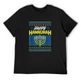 thumbnail image 1 of Mens Happy Hanukkah! Jewish Holiday Gift T-Shirt Black 2X-Large, 1 of 5