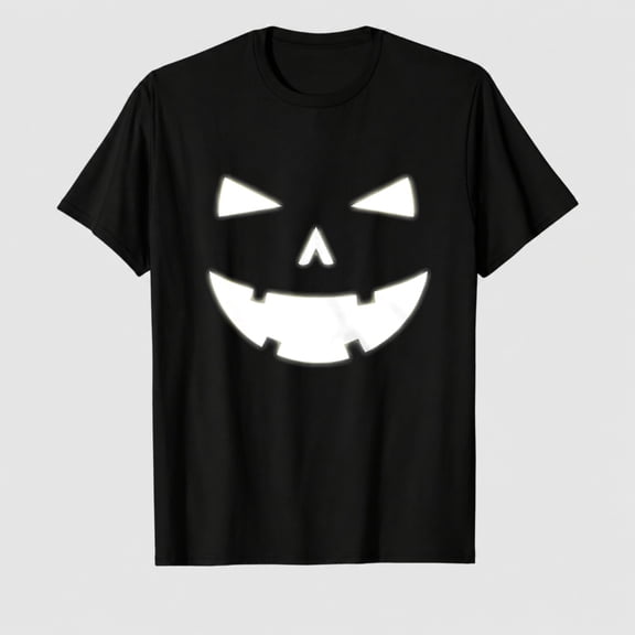 Mens Happy Pumpkin Face The Dark Halloween Tee