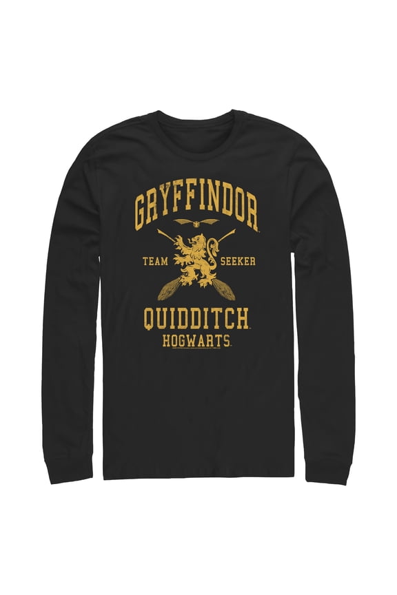 Mens Harry Potter Gryffindor Quidditch Gold Team Seeker Long Sleeve Shirt