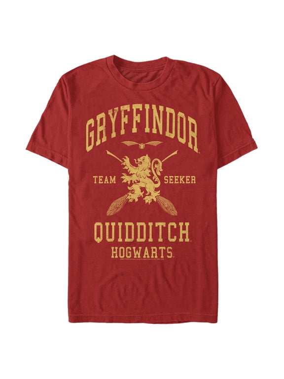 Mens Harry Potter Gryffindor Quidditch Gold Team Seeker T Shirt
