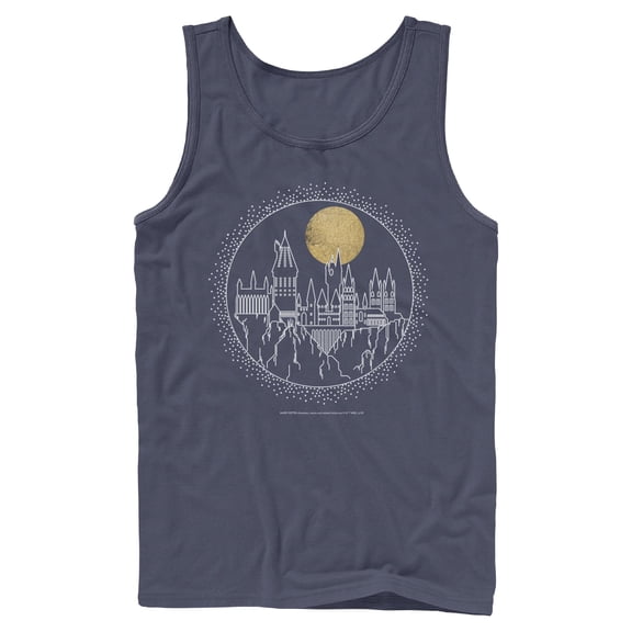 Mens Harry Potter Hogwarts Line Art Moonrise Tank Top
