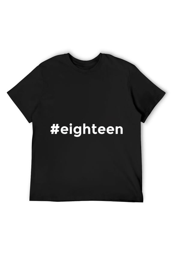 Mens Hashtag 18 - 18th Birthday T-Shirt Black