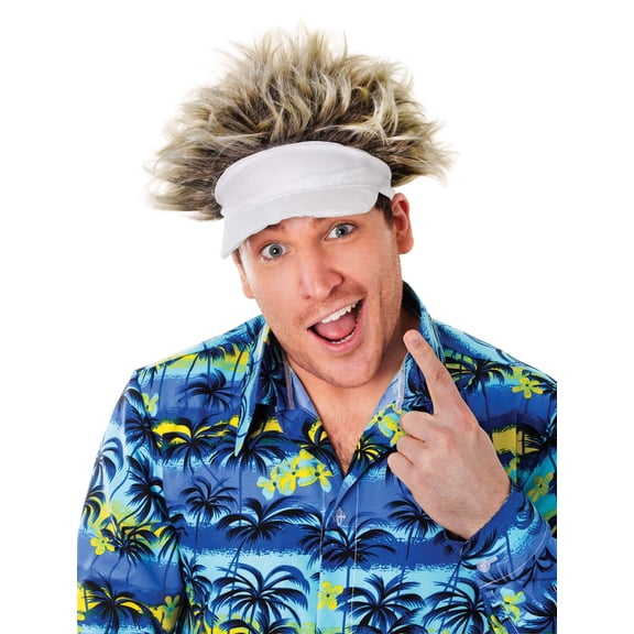 Mens Hat Hair Golfer Style Hats Male Halloween Costume One Size Adult White Fancy Dress Party Book Week