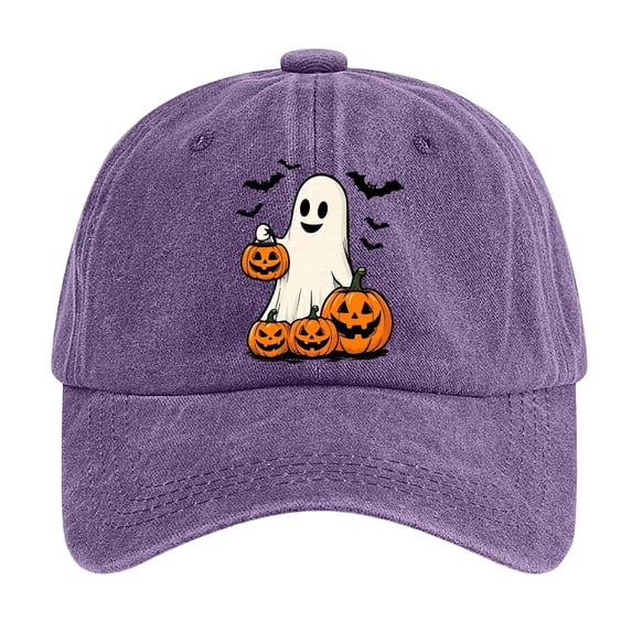Mens Hat Halloween Print Washed Baseball Cap Adjustable Unisex Casual Hat for Outdoor Sports and Daily Wear