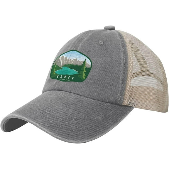 Mens Hat Hiking Snapback Trucker Cap Mens Mesh Ball Caps Banff National Park Hats