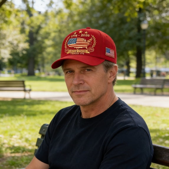Mens Hat Unisex Baseball 250 Anniversary USA Embroidered Classic Anniversary Adjustable Snapback Outdoor Ball Caps Red One Size