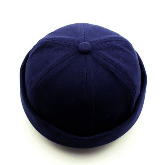 Mens Hat Unisex Baseball Casual Docker Sailor Mechanic Brimless Solid Color Adjustable Outdoor Baseball Caps Blue One Size