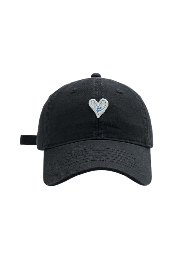 Mens Hat Unisex Baseball Couple'S Heart Embroidered Korean Soft Top In Autumn Winter Fashion Sun Protection Summer Adjustable Men's Baseball Caps