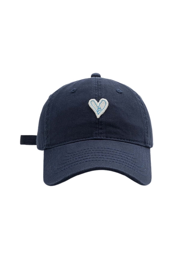 Mens Hat Unisex Baseball Couple'S Heart Embroidered Korean Style Soft Top In Autumn Winter Fashion Sun Protection Summer Adjustable Men Caps