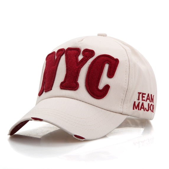 Mens Hat Unisex Baseball Nyc Letter Spring Summer Sports Casual Sun Adjustable Dad Outdoor Ball Caps Beige One Size