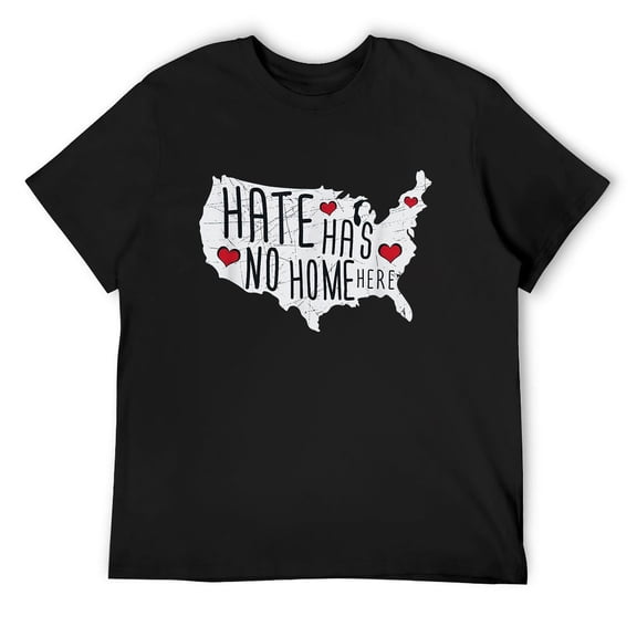 Mens Hate Has No Home Here Political Artwork USA Country T-Shirt Black 4X-Large