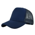 thumbnail image 1 of Mens Hats, Audhol Mesh Trucker Baseball Cap Mens and Womens Solid Color Matching Simple Casual Peaked Cap Structured Front Panel Trucker Hat Men Navy One Size, 1 of 4