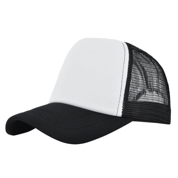 Mens Hats, Audhol Mesh Trucker Baseball Cap Mens and Womens Solid Color Matching Simple Casual Peaked Cap Structured Front Panel Trucker Hat Men Silver One Size