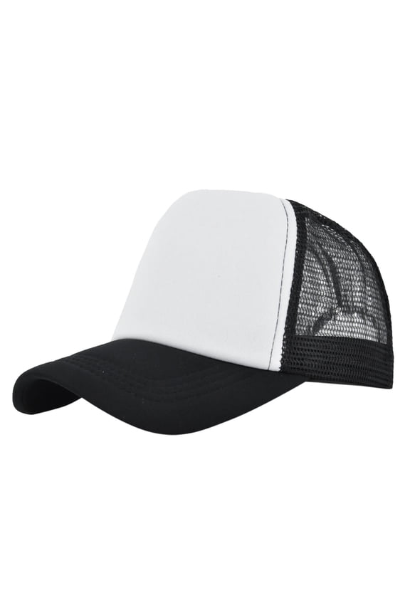 Mens Hats, Audhol Mesh Trucker Baseball Cap Mens and Womens Solid Color Matching Simple Casual Peaked Cap Structured Front Panel Trucker Hat Men Silver One Size