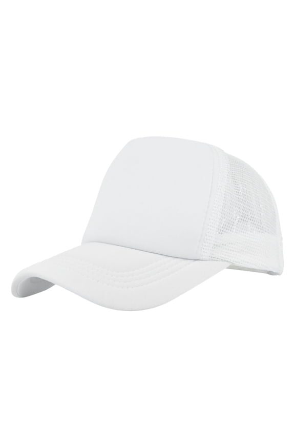 Mens Hats, Audhol Mesh Trucker Baseball Cap Mens and Womens Solid Color Matching Simple Casual Peaked Cap Structured Front Panel Trucker Hat Men White One Size