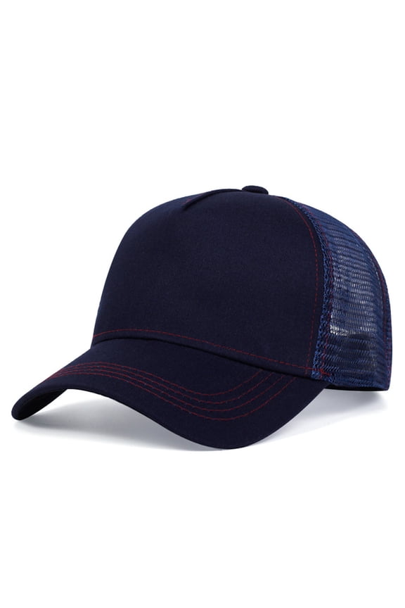Mens Hats Unisex Baseball Basic Solid Color Light Board Breathable Summer Sunshade Net Adjustable Outdoor Mens Caps Navy One Size