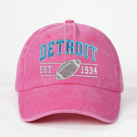Mens Hats Unisex Baseball Letter Retro Embroidered Adjustable Sun Outdoor Casual Distressed Mens Caps Hot Pink One Size
