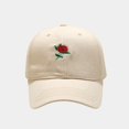 thumbnail image 1 of Mens Hats Unisex Baseball Stylish Embroidered Rose Soft Top Fashionable Adjustable Dad Streetwear Sun Protection Summer Men Caps, 1 of 5