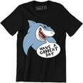 thumbnail image 1 of Mens Have A Great Day Shark Funny Summer Vacation Men's T-Shirt, 1 of 4