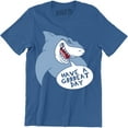 thumbnail image 1 of Mens Have A Great Day Shark Funny Summer Vacation Men's T-Shirt, 1 of 4
